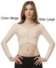 Isavela Comprexxwear Long Sleeve Breast Aug. Post Surgical Bolero Large Beige