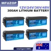12V 300Ah Lithium Battery LiFePO4 Deep Cycle 24V/36V/48V for RV Off-grid BMS