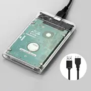 2.5 inch Clear USB 3.0 SATA HDD Hard Disk Drive External HDD Enclosure Case B6J