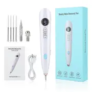 Mole Removal, Spot Eraser Pro, Skin Tag Remover With , Screen Spot Remover. Replaceable Needles and USB Rechargeable (White) hwy