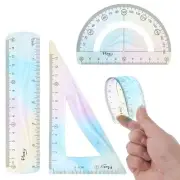 3 PCS Flexible Ruler 6 inch Small Ruler Plastic Bendable Ruler, Colorful