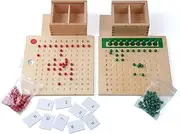 Yanhan Montessori Math Manipulatives Material Multiplication and Division Board Beads Early Teaching Aids