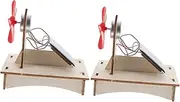 2 Sets Car Bots Excavator Planet Fans System para Kits Conditioner Experiment Generator Science Project Teaching Aid Teaching Prop Wooden