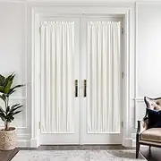 KOUFALL French Door Curtains Set of 2,Small Narrow Linen Curtains 72 Inches Long for Side Sidelight Front Glass Door Window,W25 x L72,Cream Beige Ivory
