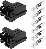 ECSiNG 2 x 3-Core Multilock Connector with Terminals 73153-96BK 174921-2 Compatible with Har-Ley Davidson