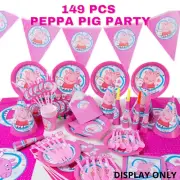 161pc Peppa Pig Birthday Party Tableware Girls Supplies Sydney Balloon Banner