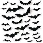 68Pcs Bat Wall Decor, Halloween Bats Decorations 3D Bats Wall Decor Realistic...