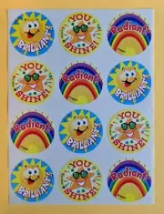 Vintage TREND Scratch & Sniff Stinky Sticker Sheet SUN STAR RAINBOW Scented 90s