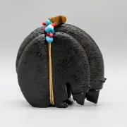 ZUNI FETISH-BLACK JET PAIR OF BEARS FETISH by PAULETTE QUAM - NATIVE AMERICAN