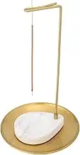 Mess-Free Marble Incense Holder for Sticks with 5.4-in Ash Catcher | Decorative Functional Giftable Insence-Stick Holder as Gold Room Décor | Easy & Safe to Use Incense Sticks Holder