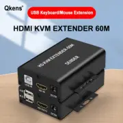 HD 60m USB HDMI KVM Extender Over Rj45 Cat6 Ethernet Cable Audio Video Converter