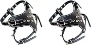 Binxind 2X Spiked Studded Leather Puppy Dog Harness Vest for Small Breeds Black
