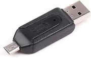Multifunctional Card Reader USB A Micro USB 2-in-1 OTG Card Reader Support SD/TF Card for Phone PC Laptop Black Black