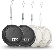 [Generic] EEK Air Tag, Smart Tracker, 4 Pack, Item Finder for Apple Find My (iOS only), Replaceable Battery, Waterproof, Tracking Tags for Luggage, Pets, Wallet, Keys, White+Black