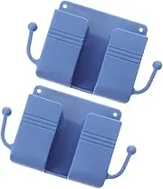 ERINGOGO 2pcs Punch Wall Mount Phone Holder Remote Control Organizer for Smooth Surfaces for Bedside Bathroom Mirrors and Tv Viewing