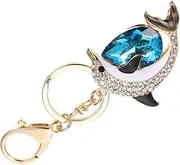 [Beavorty] Delicate Dolphin Rhinestone Pendant Keychain for Home Car and Luggage Key Decoration with Fine Workmanship Family and Friends