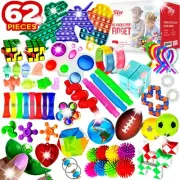 (62 Pcs) Fidget Toys Set Party Favors Pop It Stress Relief Autistic.Sensory Pack