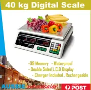 40KG Kitchen Digital Electronic Scale Shop Weight Scales Food White