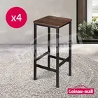 Set of 4 Bar Stools Counter Height Kitchen Island Barstools Dining Tall Chairs