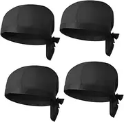 [Healvian] 4Pcs Chef Hats for Kitchen Use Comfortable Cooking Caps Durable Damage Material for Cooks and Bakers for Restaurants Cafes and Home Cooking Black