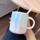 手繪杯子陶瓷馬克杯帶蓋勺創意釉下彩高顏值情侶水杯咖啡杯早餐杯