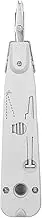 Alnicov Punch Down Tool Ethernet Krone Type Tool for RJ45 Wall Socket Cat5 Cat6 Ca7 Network Telecom Phone Cable Socket Impact IDC Data Punchdown with Wire Stripper Combo Terminal Insertion Tools White