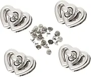 jojofuny Heart Shape Bag Locks Metal Turn Lock Set Handbag Accessories Stylish Alloy Lock Easy to Fit