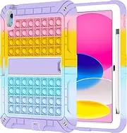Herize iPad 10/11th(A16) Generation 10.9 inch Case Cover 2022/2025 with Pencil Holder&Shoulder Strap, iPad 10th Gen A2757/A2777 Heavy Duty Shockproof Protective Case with Kickstand for Kids Girls Boys