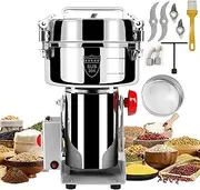 Grain Mill Grinder Electric Flour, 750g Corn Fine Powder Rice Grinder Wheat Mill for Home Kitchen Commercial Stainless Steel Spice Food Pepper Coffee Beans (Swing Type)