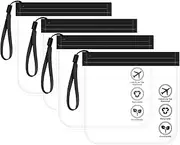 [SYTHAK] Clear TSA Approved Toiletry Bag,4 Pack Quart Size Carry-on Travel Makeup Pouch with Hand Rope Airport Airline Compliant Transparent Bag for Wash Liquids Bottles Tubes Cosmetics Container