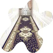 Hallway Runner Rugs, Floral Pattern in Ethnic Style Can Cut Anti-Slip Mat Easy to Care and Washable Without Fading for Home Decoration Stairs Living Room,0.7x10m