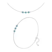 Genuine Turquoise bracelet Jewelry Set made with Swarovski Crystals