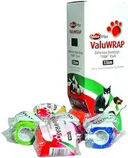 ValuWrap Paw Pack Cohesive Bandage, 7.5 cm x 4.5 Meter (Pack of 10)