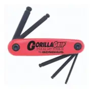 BONDHUS GORILLA GRIP BALL END FOLDING HEX KEY WRENCH SET, 5mm to 10mm, #12897