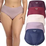 OUXBM Womens Nylon Seamless Underwear Pack Available in High Waist Briefs and Low Rise Hipster for Legging No Show Panties