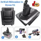 Adapter For DeWalt 18v & Milwaukee M18 RED Battery To Dyson V6 Vacuum DC59 SV03