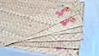 Fruit Motif Straw Woven Placemats Set 6 13 x 18 Neutral Natural Color NEW