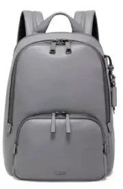 NEW Tumi Voyageur HANNAH 14.25” LEATHER Laptop Backpack - PEARL GREY