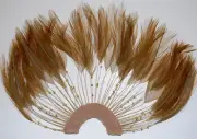 ONE FEATHER PINWHEEL - CAMEL Hackle Feathers; Headbands/Beads/Hats/Pads/Costume