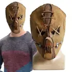Scarecrow Mask Burlap Sack Latex Halloween Full-Head Horror Masks Cosplay Props✧