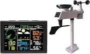 Weather Station, 8-in-1 Weather Station with Weather Forecast, Temperature, Air Pressure, Humidity, Wind Gauge, Rain Gauge, Moon Phase, Alarm Clock,for Garden Farm
