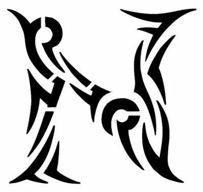 "TRIBAL N" Design Letter Stencil Name Initial Alphabet 4" 5" 6" 7" Inch Sheet