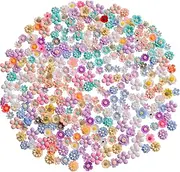 X Hot Popcorn 300PCS Mini Resin Flower Charms Cabochons - Mixed Colors Daisy Flatback Beads for DIY Craft, Scrapbooking, Slime Decor