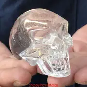 0.33LB Natural clear quartz aliens skull quartz crystal hand carved reiki XK536