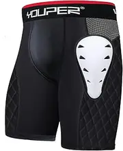 [Youper] Youth Boys Padded Sliding Shorts with Elite Protective Cup for Football, Baseball & Hockey