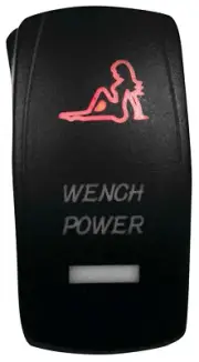 DragonFire Racing Laser-Etched Dual LED Switch - Wench Power - Red - 04-0079
