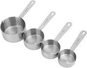 4Pcs Stainless Steel Measuring Cups Spoons Set Tableware Kitchen Baking Tools Stackable Cups Long Handle Spoons Measuring Cups and Spoons Set Kitchen Gadgets for Cooking Baking