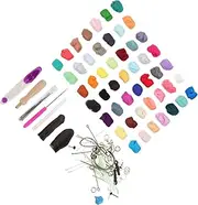 Beatifufu 1 Set DIY Wool Felting Kit Colors Wool Roving Beginner Felting Tools for Creative Needlework Projects for Imaginative Crafting Fun