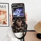 For Samsung Galaxy Z Flip 6 Flip 5 Flip 4 3 Luxury Retro Hand Strap Leather Case