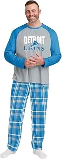 FOCO Detroit Lions Men's Pajama Shirt and Pants Lounge Set